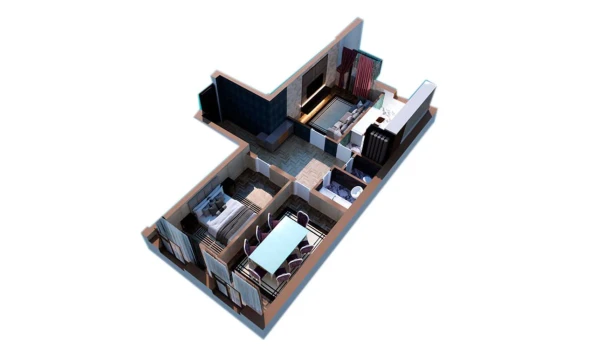3-xonali xonadon 94.24 m²  4/9 qavat | Orzular Turar-joy majmuasi