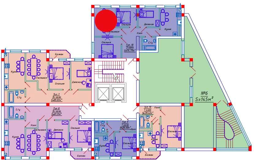 4-комн. квартира 74.77 м²  2/10 этаж | Жилой комплекс Emir