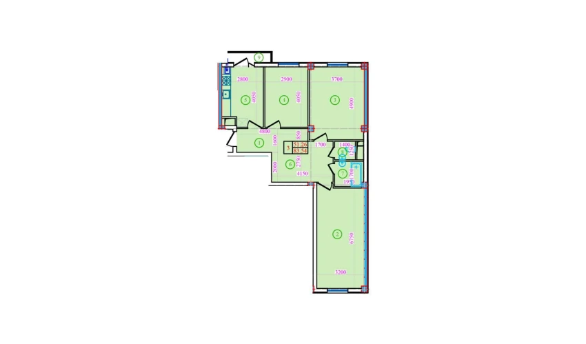 3-комнатная квартира 83.54 м²  9/9 этаж | Жилой комплекс Bog’zor