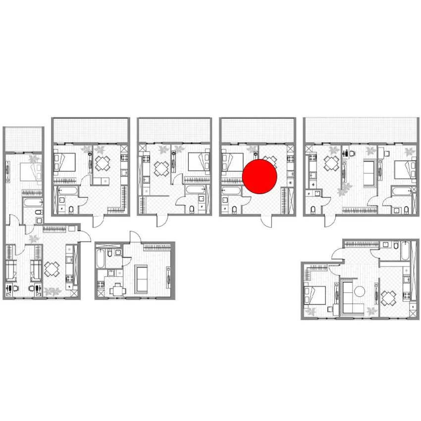 1-xonali xonadon 36 m²  9/14 qavat | PARVOZ Turar-joy majmuasi