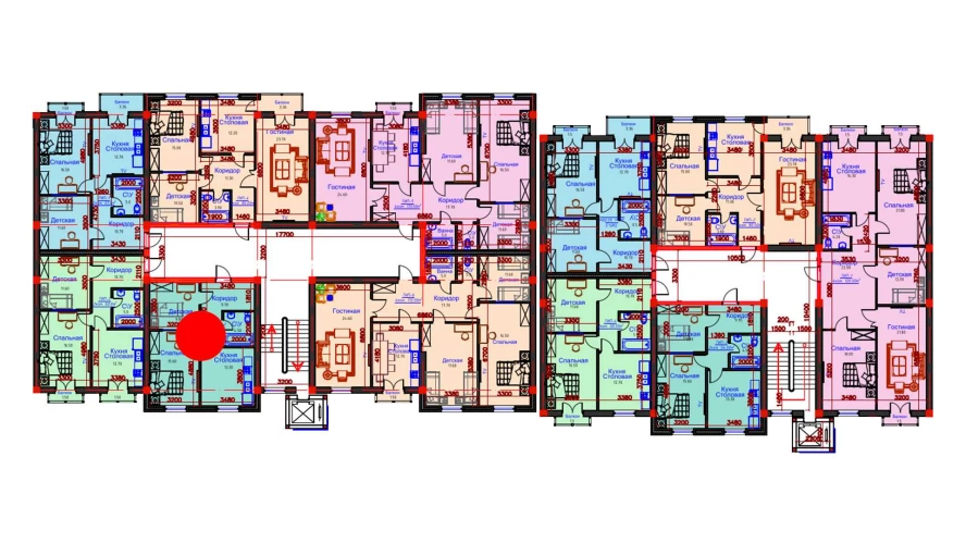2-комн. квартира 53 м²  8/10 этаж | Жилой комплекс AFROSIYOB