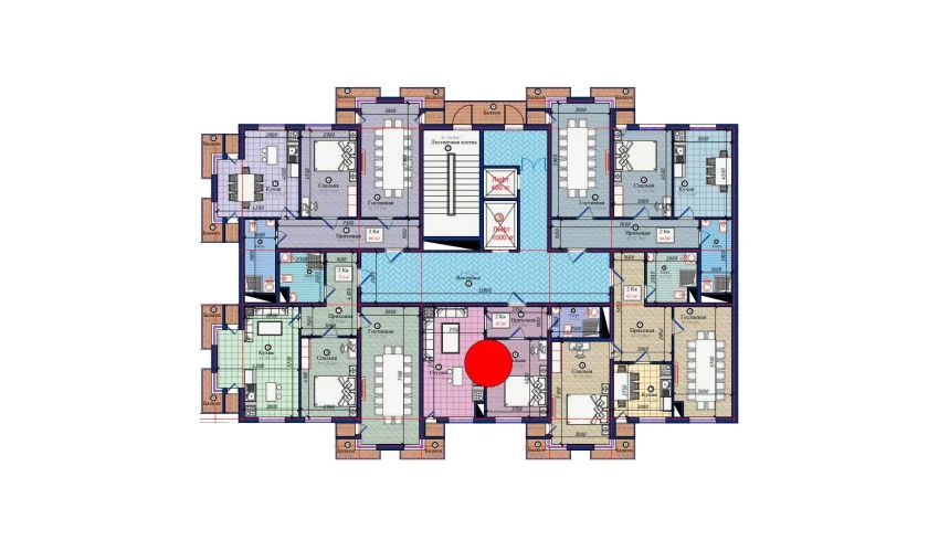 2-комнатная квартира 39.3 м²  8/10 этаж | Жилой комплекс NURAFSHON