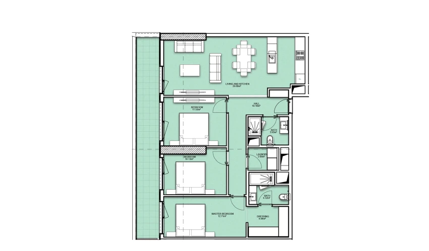 4-xonali xonadon 112.73 m²  18/23 qavat | Resim Taşkent Turar-joy majmuasi