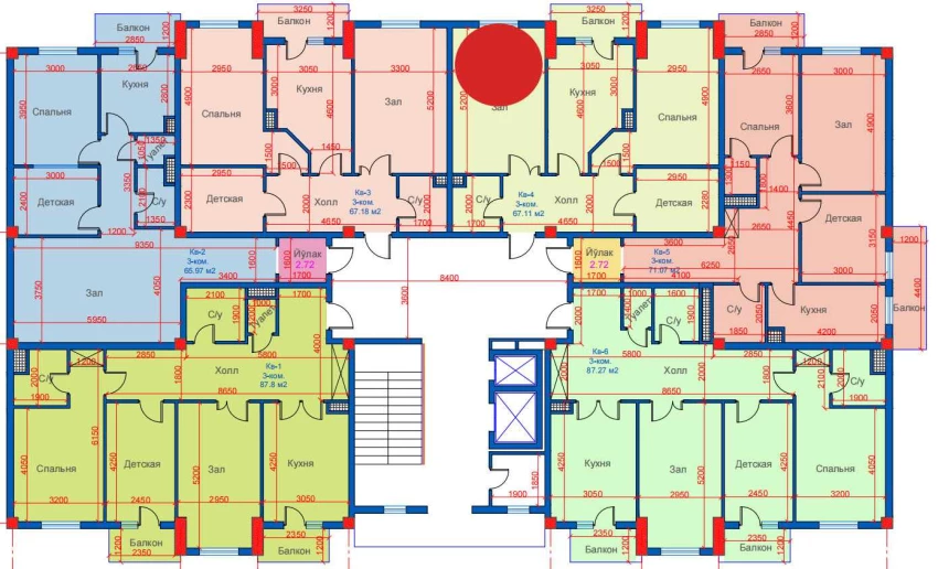 3-комн. квартира 67.11 м²  3/12 этаж | Жилой комплекс Sokin city