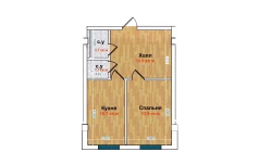 1-комн. квартира 41.5 м²  3/6 этаж | Жилой комплекс MBG