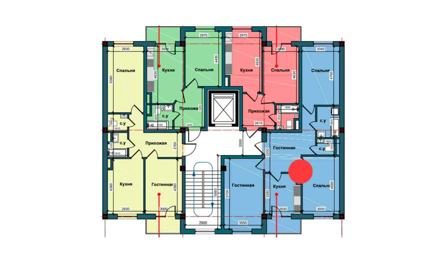3-комн. квартира 83 м²  8/9 этаж | Жилой комплекс NUR BARAKA