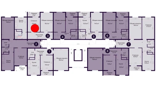 2-комнатная квартира 54.9 м²  5/9 этаж | Жилой комплекс SOHIL BO'YI ANDIJON
