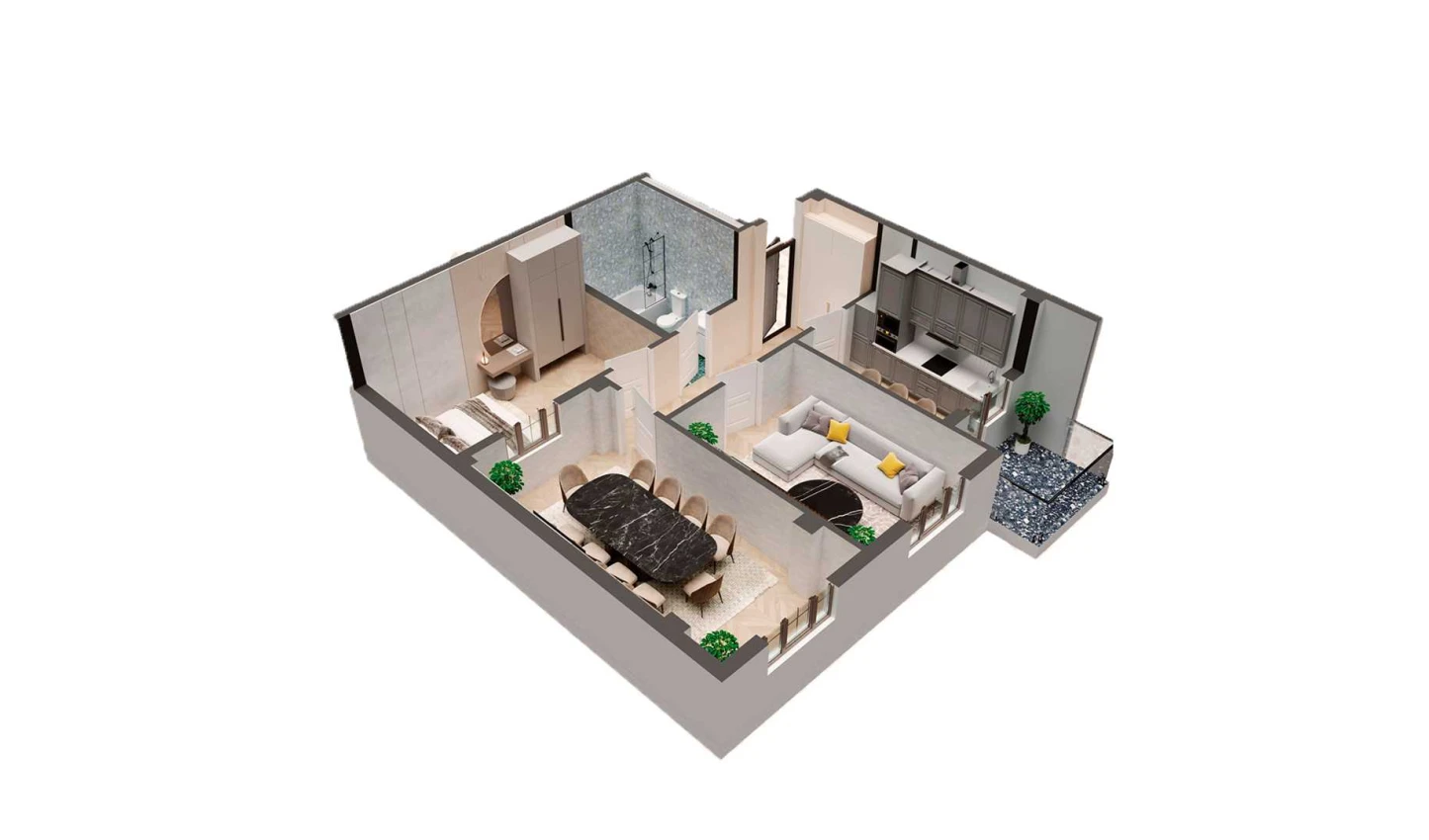 3-комн. квартира 69.99 м² 4/8 этаж | Жилой комплекс YASHIL VODIY RESIDENCE 3-комн. квартира 69.99 м² 4/8 этаж | Жилой комплекс YASHIL VODIY RESIDENCE