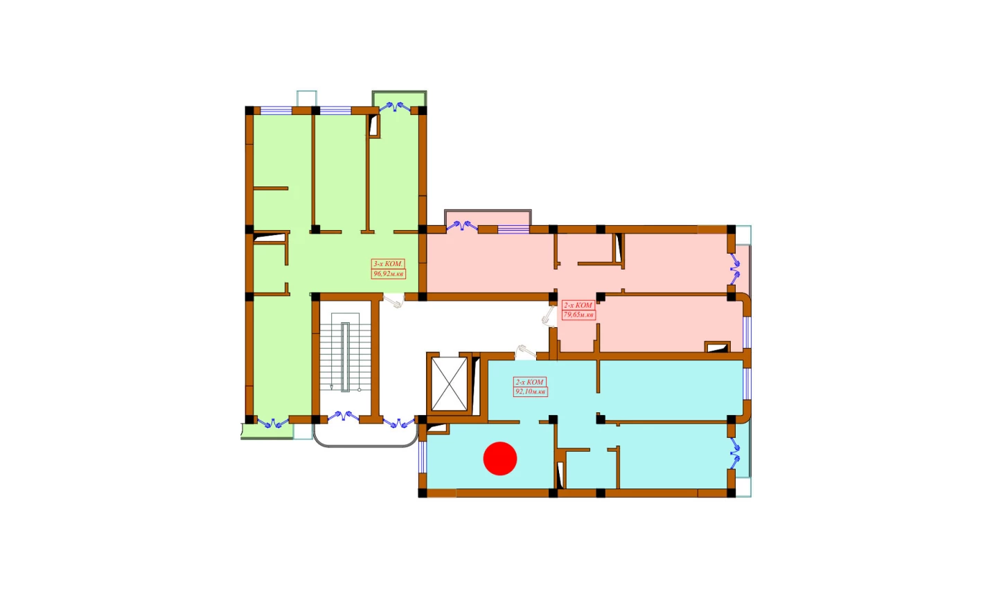 2-xonali xonadon 92.1 m²  9/10 qavat | Aviasozlar Plaza Turar-joy majmuasi