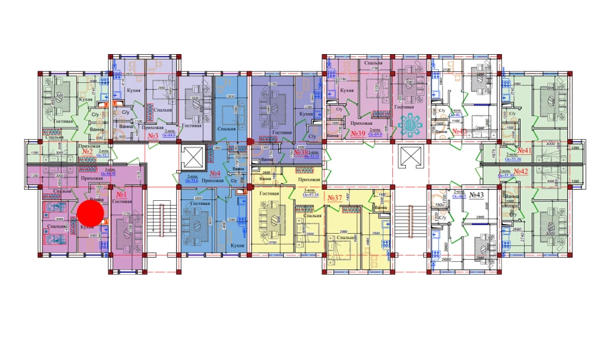 3-xonali xonadon 80.98 m²  1/9 qavat | ZAR ZAMONAVIY UYLAR Turar-joy majmuasi