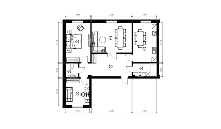 3-xonali xonadon 88.7 m²  3/9 qavat | FIDOKOR Turar-joy majmuasi