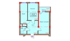 2-xonali xonadon 65 m² 9/9 qavat | Orzular Turar-joy majmuasi 2-xonali xonadon 65 m² 9/9 qavat | Orzular Turar-joy majmuasi