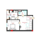 2-xonali xonadon 47.5 m²  8/12 qavat | CHINARA PARK Turar-joy majmuasi