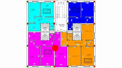 2-xonali xonadon 152.9 m²  1/4 qavat | SABZAVOT CITY Turar-joy majmuasi