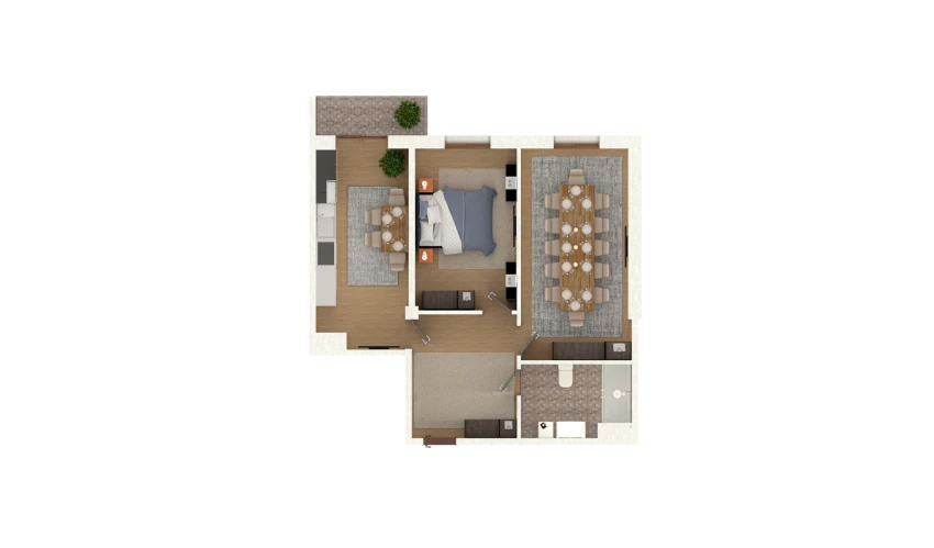 2-xonali xonadon 63.93 m²  10/13 qavat | Al-Qasr Turar-joy majmuasi
