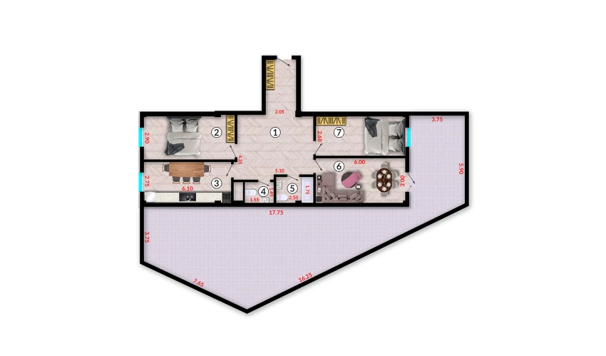 3-комн. квартира 218.6 м²  3/10 этаж | Жилой комплекс Ko'kcha-Oqtepa
