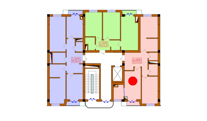 2-комнатная квартира 81.57 м²  3/10 этаж | Жилой комплекс Aviasozlar Plaza