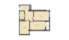 2-xonali xonadon 66.8 m²  2/13 qavat | ORZU SAROYI Turar-joy majmuasi