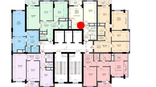 2-комнатная квартира 50.7 м²  3/25 этаж | Жилой комплекс Brilliant City