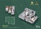 2-xonali xonadon 79.1 m² 9/12 qavat | DEGREZON HOUSE Turar-joy majmuasi 2-xonali xonadon 79.1 m² 9/12 qavat | DEGREZON HOUSE Turar-joy majmuasi