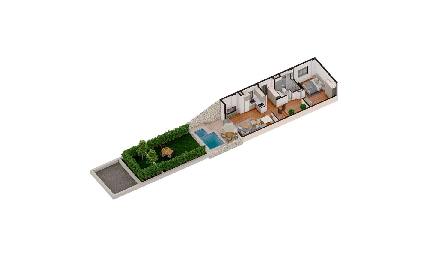 4-xonali xonadon 121.9 m²  3/4 qavat | TUSHLAR VODIYSI Turar-joy majmuasi