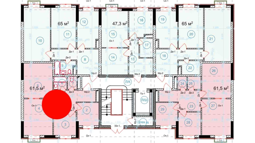 3-xonali xonadon 61.5 m²  6/9 qavat | Uchtepa Avenue Turar-joy majmuasi