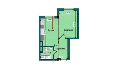 1-комн. квартира 39.4 м²  2/9 этаж | Жилой комплекс NUR BARAKA