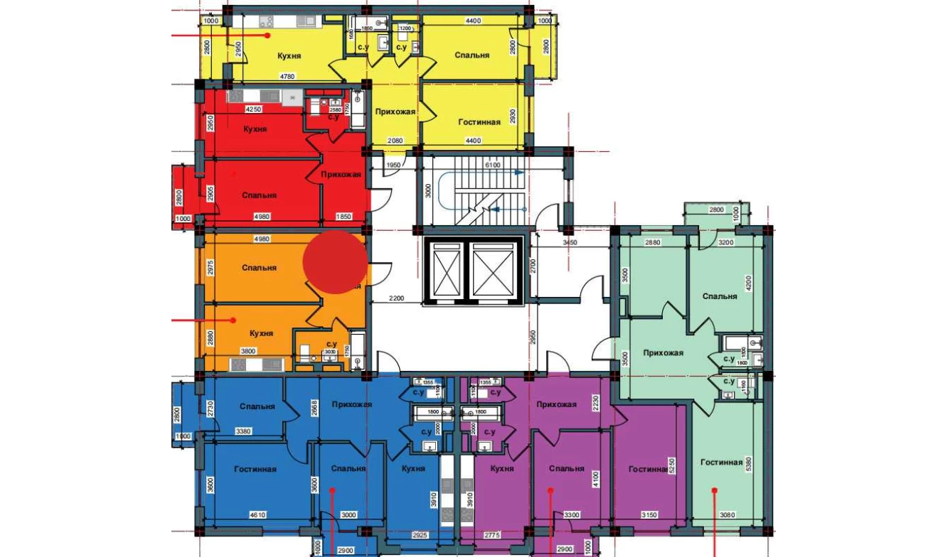 1-комн. квартира 41.5 м²  4/10 этаж | Жилой комплекс NUR BARAKA