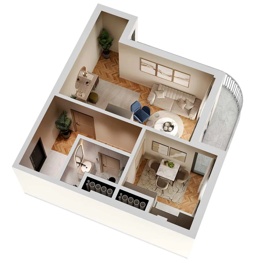 2-комн. квартира 51 м²  4/12 этаж | Жилой комплекс SOKIN SOHIL