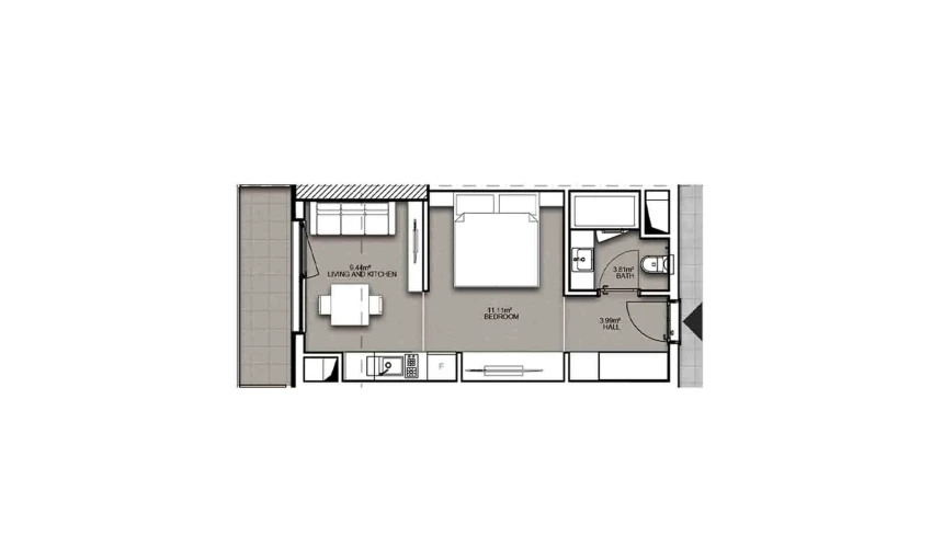 1-xonali xonadon 33.77 m²  5/19 qavat | Resim Taşkent Turar-joy majmuasi