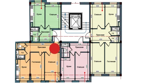 2-xonali xonadon 61.5 m²  1/9 qavat | NUR BARAKA Turar-joy majmuasi