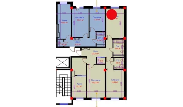 3-xonali xonadon 105.02 m²  10/10 qavat | Ko'kcha-Oqtepa Turar-joy majmuasi