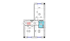 2-xonali xonadon 54.57 m²  1/5 qavat | BATOSH Turar-joy majmuasi
