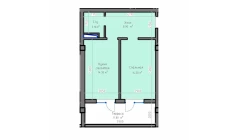 1-комн. квартира 54.7 м²  3/13 этаж | Жилой комплекс ORZU SAROYI