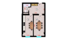 1-xonali xonadon 47 m²  10/10 qavat | Ko'kcha-Oqtepa Turar-joy majmuasi