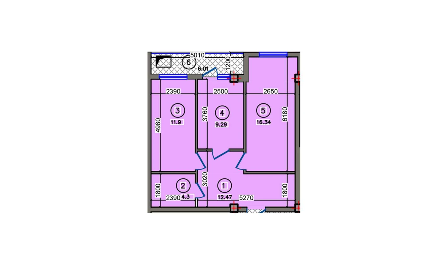 1-комн. квартира 60.31 м²  8/10 этаж | Жилой комплекс Qibray City