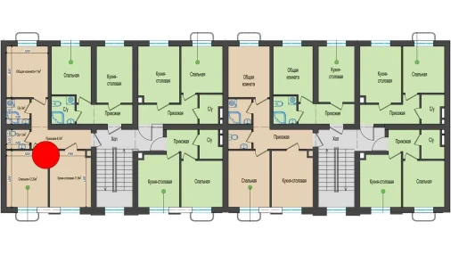 2-комнатная квартира 51.44 м²  4/5 этаж | Жилой комплекс Shahri Kitob City