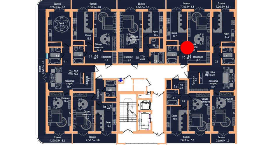 1-комн. квартира 47.3 м² 12/17 этаж | Жилой комплекс Vertex Tawer 1-комн. квартира 47.3 м² 12/17 этаж | Жилой комплекс Vertex Tawer