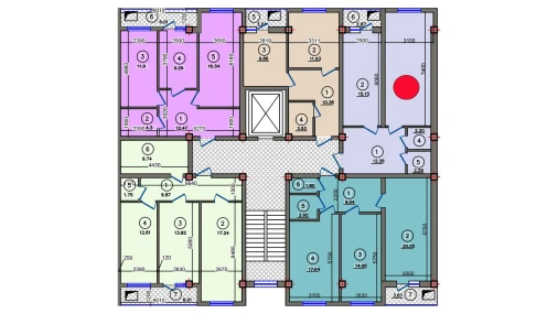 2-xonali xonadon 57.14 m²  7/10 qavat | Qibray City Turar-joy majmuasi