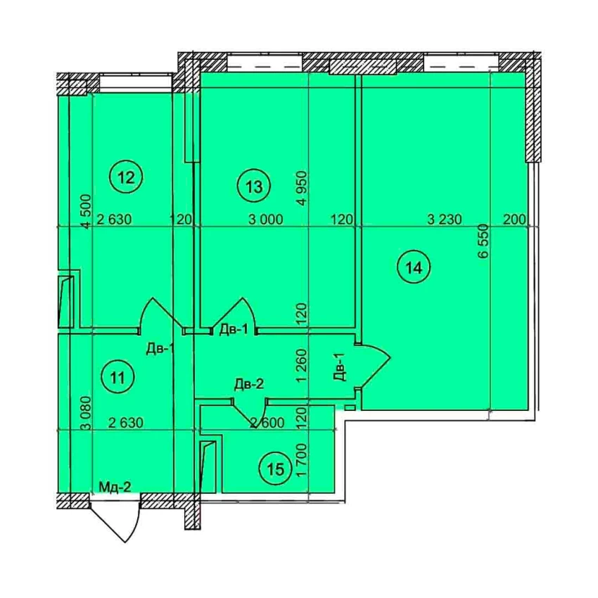 2-комн. квартира 66.9 м²  3/9 этаж | Жилой комплекс Uchtepa Avenue