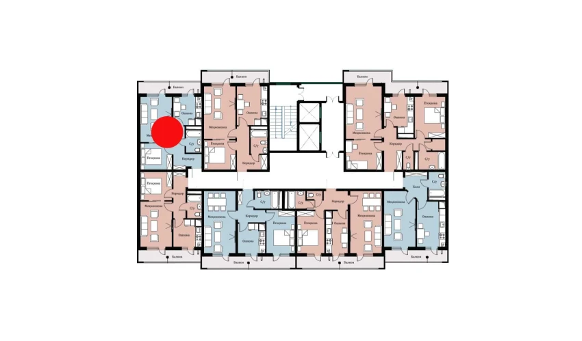 2-xonali xonadon 40.06 m²  16/16 qavat | SOKIN DIYOR Turar-joy majmuasi