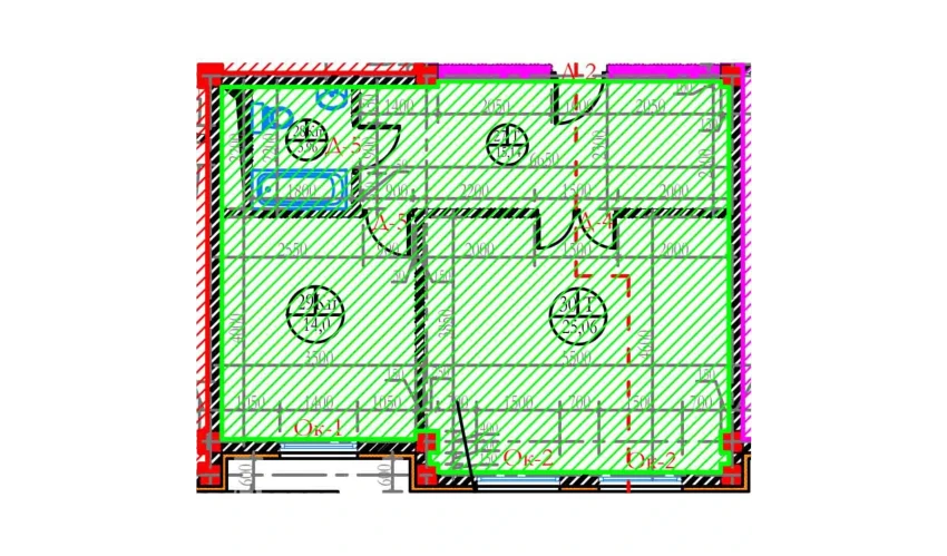 2-xonali xonadon 61.65 m²  1/8 qavat | Ziynat Capital Turar-joy majmuasi