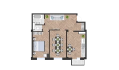 2-комн. квартира 71.78 м²  6/10 этаж | Жилой комплекс Ko'kcha-Oqtepa