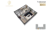 1-xonali xonadon 47.6 m² 5/7 qavat | Gulbadanbegim Turar-joy majmuasi 1-xonali xonadon 47.6 m² 5/7 qavat | Gulbadanbegim Turar-joy majmuasi