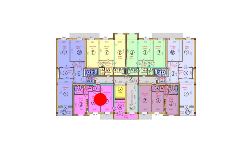 3-xonali xonadon 76.7 m²  9/9 qavat | SAMARQAND CITY Turar-joy majmuasi