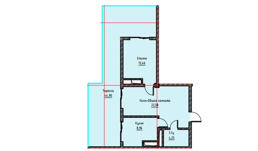 2-xonali xonadon 94.15 m²  17/17 qavat | UCHTEPA CITY Turar-joy majmuasi