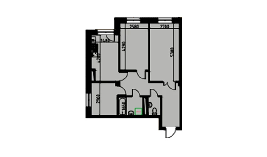 3-комн. квартира 68.61 м²  1/10 этаж | Жилой комплекс YANGIOBOD RESIDENCE