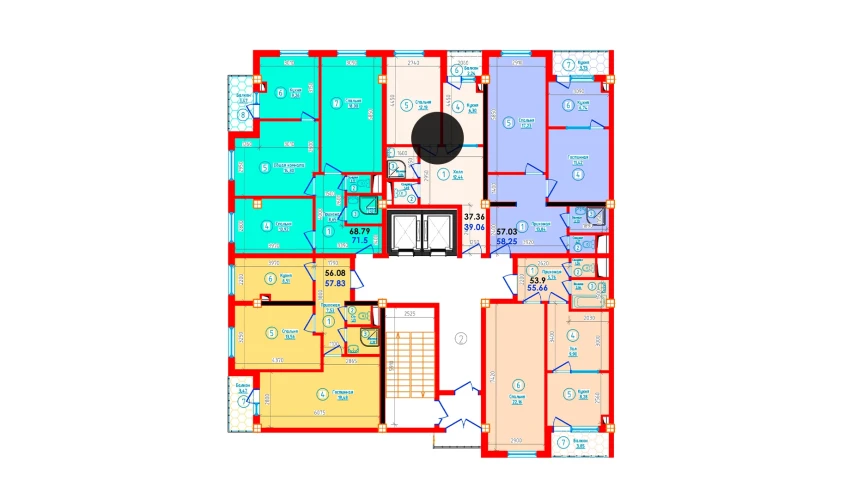 1-комнатная квартира 39.06 м²  12/12 этаж | Жилой комплекс S-Tower
