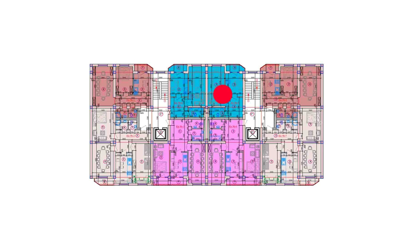 1-xonali xonadon 61 m²  9/10 qavat | AZAMATOV GROUP Turar-joy majmuasi