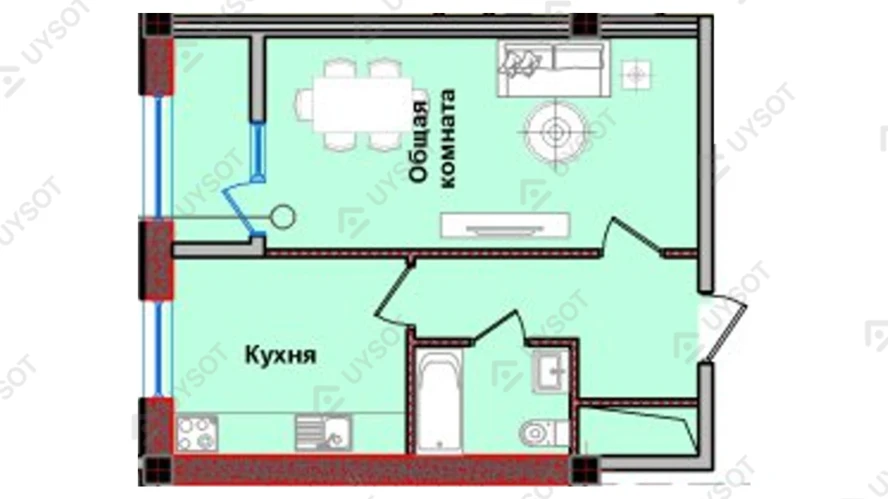 1-комн. квартира 37.7 м²  9/9 этаж | Жилой комплекс Savr Avenue